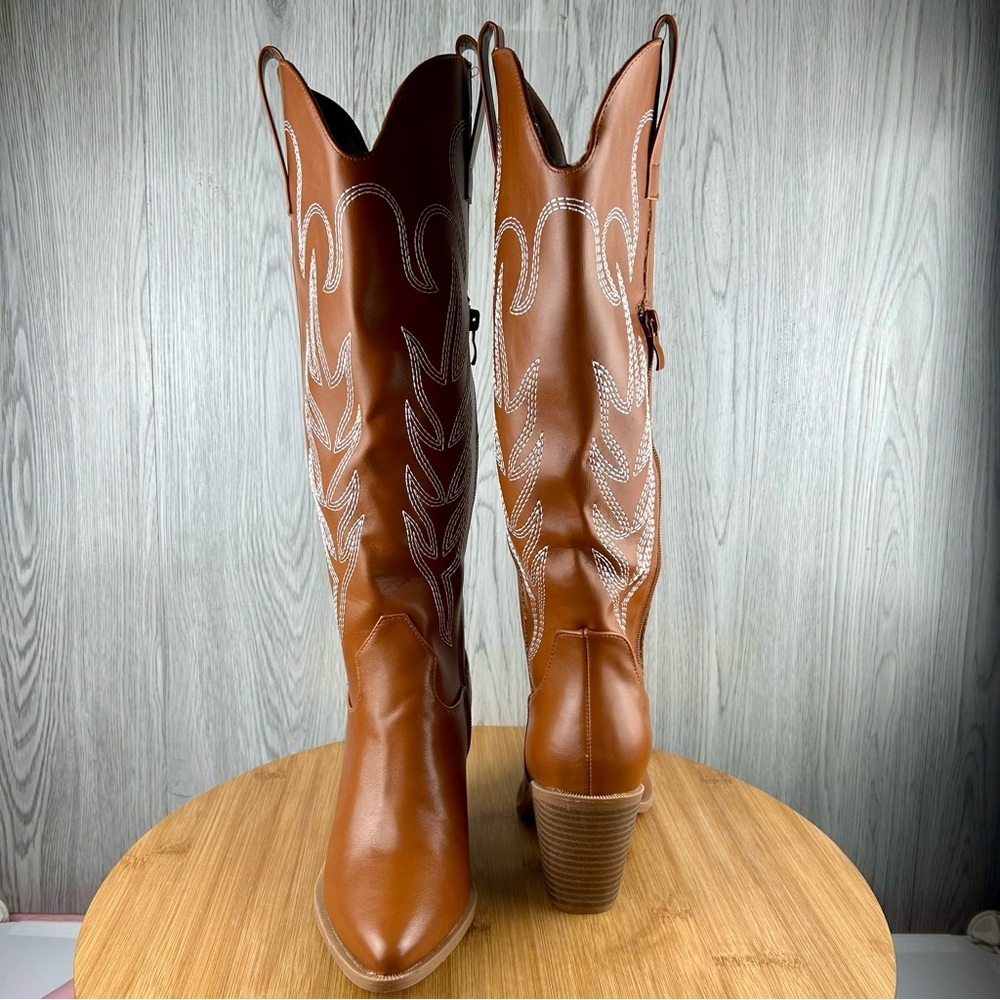 WOMEN’S KNEE HIGH COWBOY BOOTS (CATTLE-9) - Picture 12 of 12